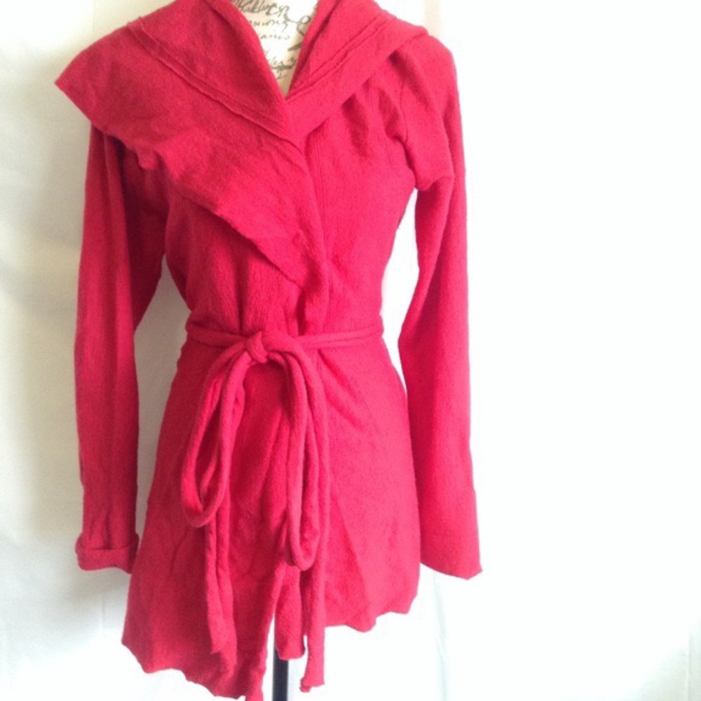 Anthropologie Guinevere Red Wrap Sweater